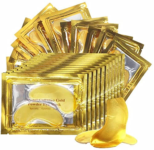 (30 Paar) Augenmaske, Crystal 24K Gold Powder Gel Kollagen Premium Augenbehandlung Maske, Anti-Aging & Falten, Feuchtigkeit für unter den Augen, Falten, feuchtigkeitsspendend, geschwollene Augen
