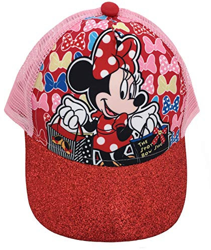 Minnie Maus, Cap, Kappe, Schirmmütze, Glitzer1 (Rot, 52)