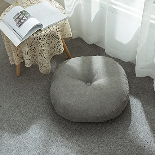 Morbuy Runde Form Stuhlkissen, Baumwolle Leinen Dicke Polsterung Sitzkissen für Gartenstuhl Bequeme Atmungsaktiv Indoor Outdoor Stuhlauflage (47cm,grau)