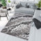 TAPISO Maya Teppich Kurzflor Modern Grau Creme Dunkelgrau Meliert Streifen Splash Design Verwischt Wohnzimmer Schlafzimmer ÖKOTEX 160 x 230 cm