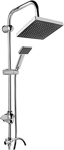 VVW&LIU Regenmischer Chrom Duschkabine Wasserhahn Set Handtuch Schwenkauslauf Badewanne Kopf Kabine Badezimmer Roboter Sprinkler Mischbatterie,H