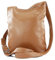 modamoda de T221 Damen Leder Umhängetasche Schultertasche Medium handmade in Italy, Farbe:Cognac