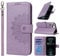 ELTEKER Handyhülle iPhone 12, iPhone 12 Pro Hülle, [3 Kartenfächer] [Magnet Verschluss] Leder Eleganter Prägung Schutzhülle Ledertasche Klapphülle Hülle für iPhone 12/12 Pro, Violett