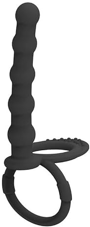 BONDAGERIE® Dildo anale Plug con anello testicoli doppia penetrazione, Silicone Medico 100% Sicuro, flessibile