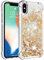 KBIKO-zxl Clear Case Compatible with iPhone X Phone Case Silicone TPU Shockproof Protective Cover for iPhone X/iPhone XS, Cover Glitter Liquid Case for iPhone X/iPhone XS.Gold YBL