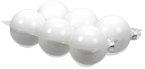 6 STK Christbaumkugeln Weiss Opal Glas 8cm Weihnachtskugeln 80mm Glaskugeln o617 Weihnachtsdeko Baumschmuck Kugelset Weihnachten Baumdeko Hänger Kugeln