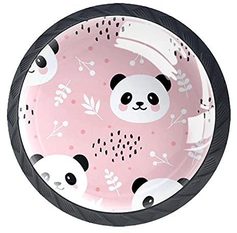 JDEZ Panda-Muster Kabinett-Knopf Runde Hardware Schubladen-Kommode Knöpfe für Zuhause, Schlafzimmer, Küche, Esszimmer, Büro