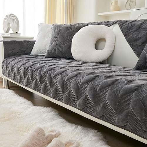 uyeoco Samt Sofabezug 1 2 3 4 Sitzer Couchbezug L Form Ecksofa Sofa/Couch überwurfdecke, Samt Couch Überwürfe Sofahusse Sofaüberwürfe rutschfest Sofa Abdeckung (Color : I, Size : 90x160cm1pc)