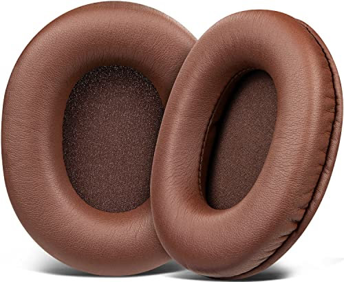 SOULWIT Earpads Replacement for Sony MDR-7506 MDR-V6 MDR-V7 MDR-CD900ST Monitor Headphones, Ear Pads Cushions with Softer Protein Leather, High-Density Foam - Coffee