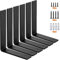 MLOQI 6 Pack Heavy Duty Shelf Brackets, 5mm Thick Scaffold Board L Wall Brackets for Shelves, Black Industrial Shelves Support (9x6/22.5cm x 15cm)