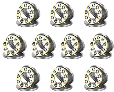 HiPicco Thrust Ball Bearings, 10pcs F6-12M Miniature Plane Axial Ball Bearing 3-in-1, 6mm x 12mm x 4.5mm Chrome Steel Single Direction