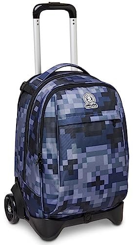 Invicta Trolley New Tech, Rucksack mit Trolleyfunktion, 3 in 1, Schulranzen mit Rollen, Abnehmbarer Rucksack, ab 1. Klasse, für Schule, Gymnasium, Reisen&Freizeit, Mädchen&Jungen, mehrfarbig