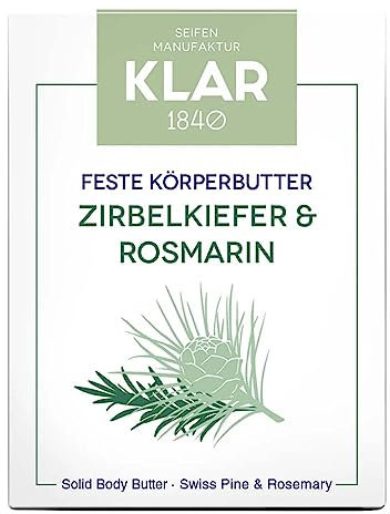 Klar Seifen Feste Körperbutter, Zirbelkiefer & Rosmarin, 60g (5)
