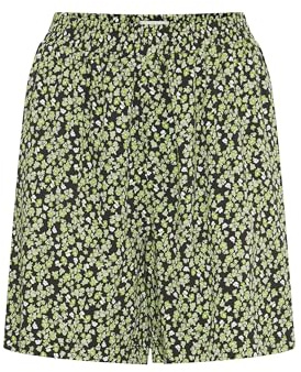 ICHI IHAYA SHO Damen Shorts Kurze Hose Bermuda mit Eingrifftaschen Gemustert Loose fit, Größe:42, Farbe:Sprucestone Flower AOP (203007)