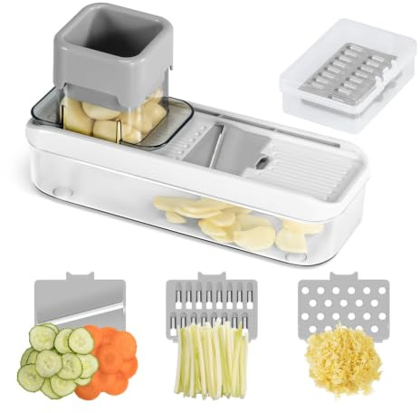 Badelite Mini Garlic Slicer Multi-Functional Mandoline Slicer Veggie Shredder Garlic Ginger Grinder Vegetable Mandoline Cutter with Container