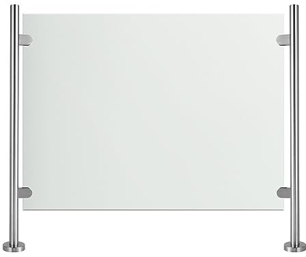 110cm Stainless Steel Balustrade Posts - 316 Stainless Round Stairs Glass Railing Post with Glass Clamps and Rubbers Railing Fence Pole Handrail Garden Fencing fit 8-12mm Toughened Glass (End Post)