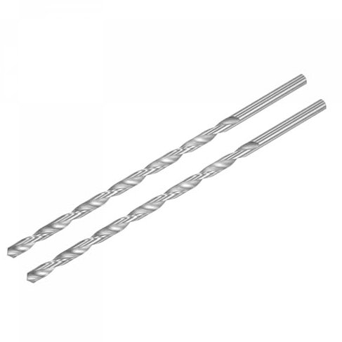TA-VIGOR 2Pcs 6.8mm Extra Long Twist Drill Bits, 200mm Length High-Speed Steel HSS Straight Shank Spiral Drill Bits for Wood Metal Aluminum Plastic