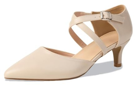 Plilima Damen Pumps Riemchen High Heels Spangenpumps Elegant Abendschuhe Frauen Hochzeitsschuhe Stilettos Festliche Schuhe Sandalen (Nackt,41)