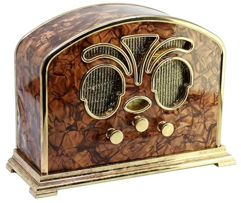 BVC-3039 Radio Analógica Am/FM Diseño Vintage (24,5 x 10 x 18 cm) Gold