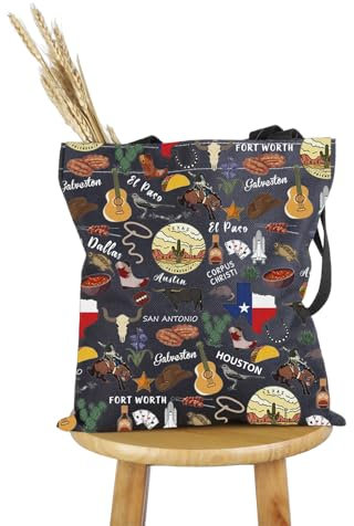 Pyoul Texas State Souvenirs Geschenk Texas Thema Tote Bag Texas Home Handtasche Texas Tourismus Geschenk Texas Urlaub Geschenk, Tragetasche mit Texas-Motiv, medium