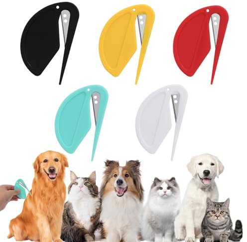 5 Pièces Coupe Noeud Poil Chat, Outil de Toilettage pour Poils Longs Bouclés, Couteau Démêlant pour Animaux de Compagnie, Peigne Chat Chien Poil Long pour Chiot Chaton