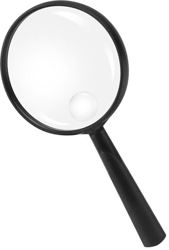 Feosky Hand-Leselupe, 10-fache 30-fache Lupe, 90 mm, bruchsichere Linse, Erwachsene, geschlossene Arbeit, rutschfester Griff für Senioren, Lesen und Kinder, Naturerkundung (schwarz)