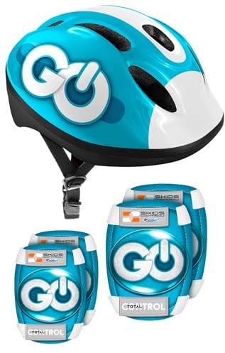 Stamp Combo Bleu Casque + COUDIERES GENOUILLERES SKIDS Control Bébé Unisexe, Blue, 50-56 cm