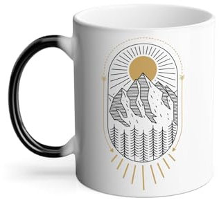 Tazza da 325 ml, motivo: montagna, stile bohemien, natura paesaggistica