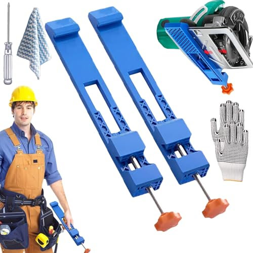 Adjustable Cutting Machine Base Guide, Circular Saw Guide for Precision Cutting and Milling Tasks, 2025 New Electric Circular Saw Milling Positioning Clamp, Precision Wood Cutting Guide (2PC)