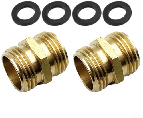 Lot de 2 raccords de tuyau d'arrosage double mâle en laiton 1,9 cm pour plus de commodité