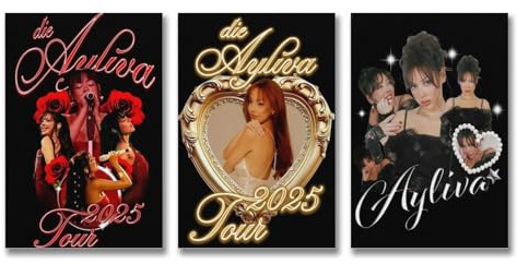 Duboueu A Set of 3 Ayliva Poster Music Retro Vintage Cover Poster Para Habitaciones, Arte Estético de Pared de Lienzo Decoración de Dormitorio Póster 08 x 12 pulgadas (20 x 30 cm)-3 piezas