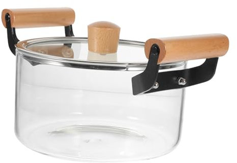 Ciieeo Olla De Vidrio Transparente Resistente Al Calor Cacerola Para Sopa y Gachas Cocina Casera Segura Para Hervir y Cocinar Alimentos