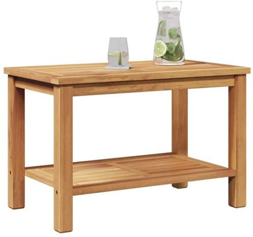 vidaXL Coffee Table with Storage Brown 70 x 40 x 45 cm Solid Teak Wood