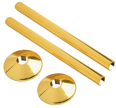5mm Gold Radiator Pipe Covers & Collars – Snap-On, No Paint Needed (2 Pack)