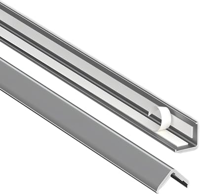 Coayuou Baguette D Angle Cornière Aluminium 100cm* 3pièces Protection Angle De Mur Pratique pour Améliorer La Durabilité des Murs Et Meubles Facile À Installer Et Durable(Grey,15 * 15mm)