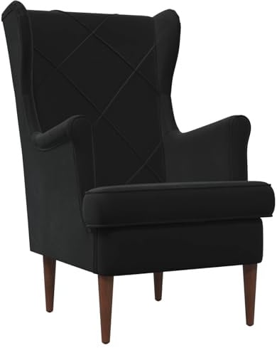 vidaXL Sessel Schwarz Samt, Moderner Sessel, aus Velours, bequemer Sitz für Schlafzimmer, robust, Metallgestell, praktische Möbel für drinnen