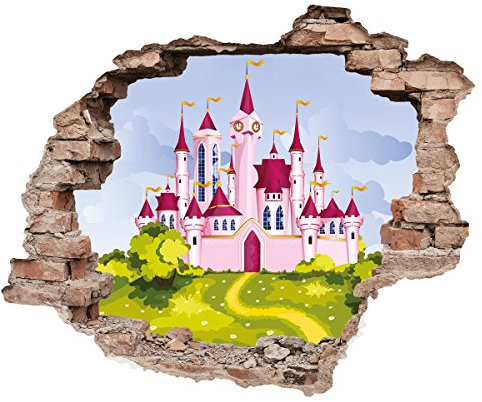 Eurographics DS-DC6021 Princess Castle 50x70 Wandtattoo, Plastik, Pink, 70, 00 x 50, 00 x 0, 40 cm