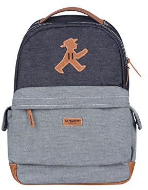 AMPELMANN Rucksack Backpacker Jeans mit braunen Ampelmann