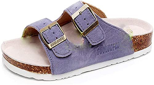 Asifn Sandali Moda Uomo Sughero Ciabatte Tipo Donna Spiaggia Scarpe Sughero Zeppa Unisex Plantare Pantofole Fibbia(Viola,44/45 EU,43 Taglia del Marchio