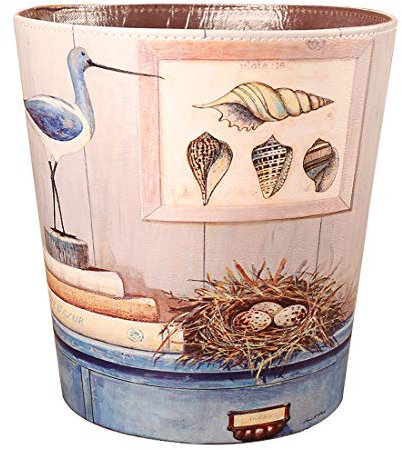 GODNECE Corbeille à papier vintage étanche en cuir de 10 L pour chambre à coucher, bureau, hôtels