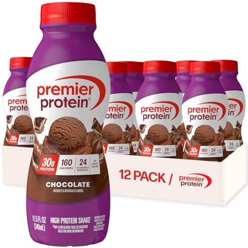 Premier Protein Shake, Chocolate, 30g Protein, No Added Sugar, 24 Vitamins & Minerals to Support Immune Health, 11.5 fl oz, 12 Pack