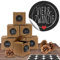 Adventskalender Set aus 24 rustikalen Boxen und 24 weihnachtlichen Zahlenaufklebern „Schick und Schwarz“ zum Basteln und Befüllen