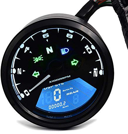 Motorrrad LCD Tachometer Zaddox TM1 Digital Drehzahlmesser Analog