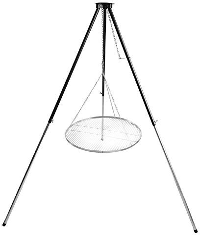 Dreibein Grillgestell T 180 Schwenker - Schwenkgrill mit Rost wählbar 60-70 - 80 cm (Edelstahl, 70 cm)