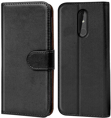 Verco Handyhülle für Nokia 3.2 Hülle, Klapphülle für Nokia 3.2 Tasche PU Leder Flip Case Schutzhülle Brieftasche - Schwarz
