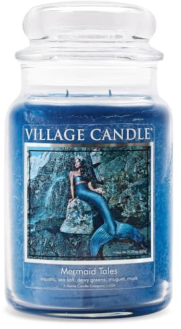 Village Candle Mermaid Tales, großes Apothekerglas im Glas, Duftkerze, 602 ml
