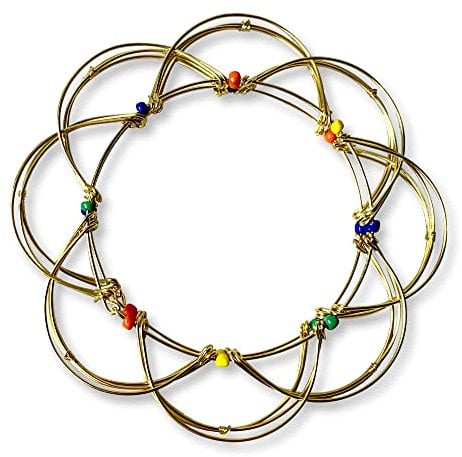 FOLDING GOLD WIRE MANDALA MEDITATION AID Puzzle | Fidget puzzle | Spirituality Buddhism relaxation prayer puzzle | Sensory Tactile Metal Mandala | Makes 35 unusual different shapes