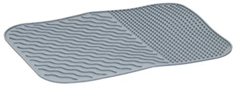 alpina Abtropfmatte Spüle - Küchen Zubehör - Unterlage Küche aus Silikon mit Rippen - Küchenspüle Abtropfmatte Spülmaschinenfest 34,5 x 26,5 cm - Grau