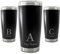 Personalised Engraved 500ml Black Travel Cup with Initial and Name Design, Personalise with Any Initials or Letters