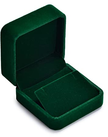 Oirlv Jahrganggrün Samt Ohrringbox Aufbewahrungsbox Geburtstag Geschenkbox zum Valentinstag Jubiläum,Zähler Schmuckdisplay